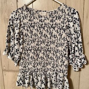 Smocked Peplum Top